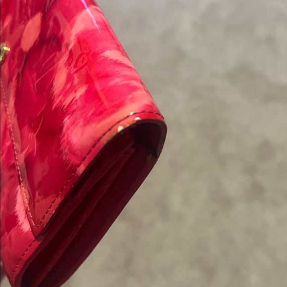 Louis Vuitton Red Floral Vernis Wallet